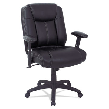 Alera® Alera Cc Series Executive Mid-back Bonded Leather Chair, Adjustable Arms, Supports 275lb, 18.11" To 21.81" Seat Height, Black freeshipping - TVN Wholesale